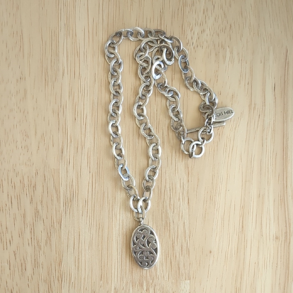 Lois Hill Sterling Silver Oval Pendant Necklace